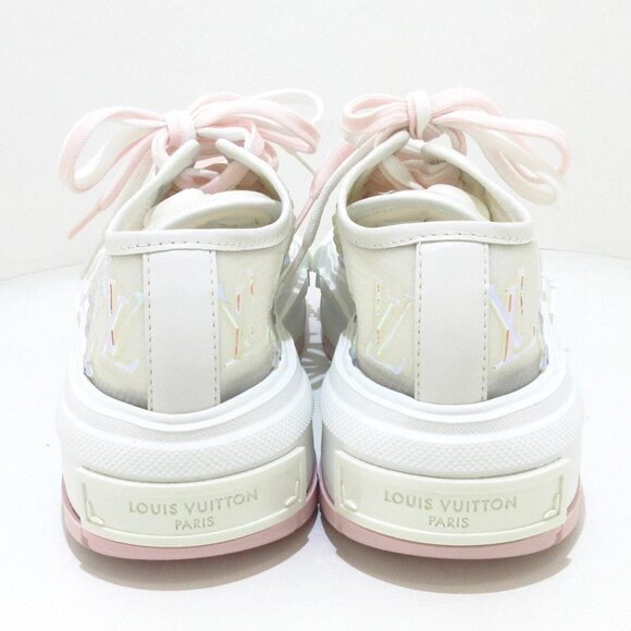 LOUIS VUITTON LV Squad Line Monogram Sneakers - White Light Pink 645-081825 - Picture 6 of 11